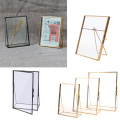 Cadre photo en verre rectangle d&#39;or antique simple